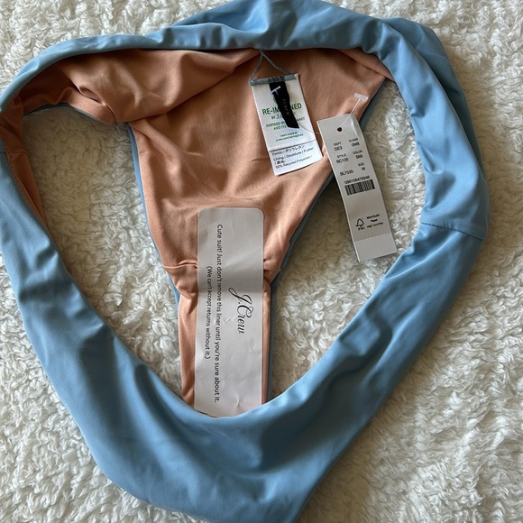 J. Crew Curved Waist Cheeky Bikini Bottom Light Blue Size Medium NWT - Picture 5 of 6